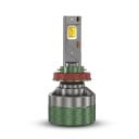LED žárovky do světlometů s ovládáním přes Bluetooth aplikaci H8 H9 H11, 3000–8000K, CSP čipy, hliník, zeleno-šedé, pro auto 12V/24V 1