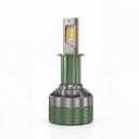 LED žiarovky do svetlometov s Bluetooth ovládaním cez aplikáciu, 3000–8000 K, paticou H3, CSP čipy, ventilátor, zelené, do auta 12V/24V 6