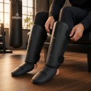 Leder Schienbeinschoner und Fußschoner Größe S Länge 32 cm Für eine Größe von 115–140 cm Knöchelsschutz Für Kinder MMA und Muay Thai 8