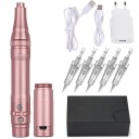 Ledningsfri permanent makeup-maskine 14 x 2 cm 22000-35000 o/min 3 hastigheder Microblading justerbar slaglængde 0-2,5 mm EU-stik 1