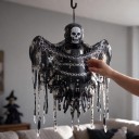 Légbuborékos szellem lóbálával és láncokkal Halloweeni dekoráció 100 x 120 cm Fóliabuborék Fekete és szürke Dekoráció Halloweenra 3