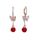 Leggere orecchini a pendente di zirconio di lusso per donne, design moderno a farfalla, gioielli eleganti e romantici per ragazze, signore, feste 1
