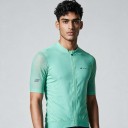 Leggero e traspirante maglia da ciclismo da uomo con maniche corte e zip a tutta lunghezza con maniche in rete e tasca sul retro 2