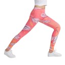 Leggings 3D femininas com estampado de folhas - Rosa 2