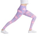 Leggings 3D femininas com nuvens - Roxas 2