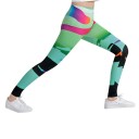 Leggings 3D femininos com estampado colorido 2