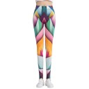Leggings 3D femininos com folhas coloridas 1
