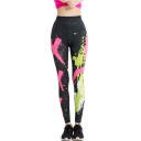 Leggings con estampado 3D para mujer, color negro 4