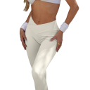 Leggings da donna senza cuciture per la palestra con alto vita a V Pantaloni fitness elasticizzati aderenti fino alla caviglia Leggings sportivi comodi per l'allenamento 3