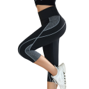 Leggings de ioga femininas com cintura alta Leggings desportivas até ao tornozelo Calças de fitness elásticas para exercício Leggings confortáveis e respiráveis 4
