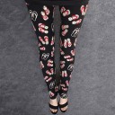 Leggings de mujer con estampado de chanclas - Negro 1
