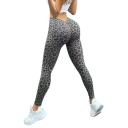 Leggings de mulher em padrão leopardo com cintura alta em V para o ginásio Leggings desportivas modeladoras Calças de fitness elásticas 1