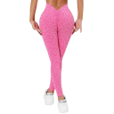 Leggings de mulher em padrão leopardo com cintura alta em V para o ginásio Leggings desportivas modeladoras Calças de fitness elásticas 4