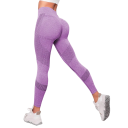 Leggings deportivos sin costuras para mujer, pantalones elásticos de secado rápido con material transpirable y cintura alta cónica para hacer ejercicio. 5