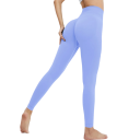 Leggings desportivas elásticas sem costura com efeito push-up e cintura alta Leggings femininas para ioga Tonificação Fitness Calças 6