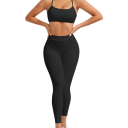 Leggings elásticos para mulheres de cintura baixa Calças de fitness desportivas Leggings elásticas Roupa desportiva confortável para exercício 3