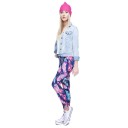 Leggings femininas com penas coloridas 5