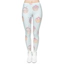 Leggings femininos com bolos - Azul claro 1
