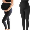 Leggings Maternity a Maglia Skinny Leggings Elastici Comodi per Gravidanza Pantaloni Maternity Attillati con Vita Alta Abbigliamento Maternity Morbido e Flessibile 1