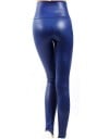 Leggings mode en simili cuir pour femme - Bleus 2