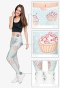Leggings pour femmes avec des gâteaux - Bleu clair 2