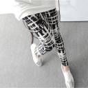 Leggings pour femmes avec des motifs en grille - Noirs 1