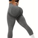 Leggings push-up senza cuciture per donne con vita alta Leggings compressivi modellanti per l'allenamento Pantaloni sportivi modellanti per la palestra 4