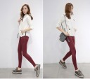 Leggings sexys de piel sintética para mujer - Burdeos 2