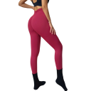 Leggings sportivi da donna senza cuciture con vita alta Taglio a V sull'addome Pantaloni fitness elastici per yoga Allenamento Palestra Effetto push-up 4