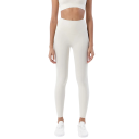Leggings sportivi da palestra con vita alta Pantaloni elastici traspiranti Tasca invisibile in vita Materiale assorbente Effetto 3