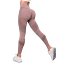 Leggings sportivi senza cuciture per donne Pantaloni elastici a asciugatura rapida con materiale traspirante e vita alta affusolata per l'allenamento 3