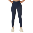 Leggins sportivi senza cuciture con vita alta Design a coste Vita compressiva Tessuto traspirante Pantaloni fitness elasticizzati Asciugatura rapida 1