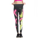 Legginsy damskie 3D z nadrukiem - czarne 2