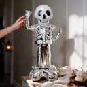 Légkondicionáló csontváz Halloweeni dekoráció 150 x 80 cm Nagy fóliás léggömb Ezüst és fehér Dekoráció Halloweenra és bulira 3