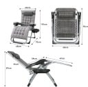 Lehătul pliabil cu reglare pentru grădină, capacitate de 160 kg, reglabil până la 160 de grade, cu perne detașabile și suport pentru băuturi 3
