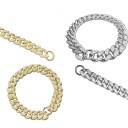 Leichter Hundehalsband aus ABS-Kunststoff mit Diamantintarsien Umfang 40 cm Luxuriöses Ketten-Design Metallischer Effekt Robustes 1