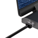 Leistungsstarkes Cat6a Netzwerkkabel RJ45 mit linkem 90° Winkelstecker 5 m dünne Slim Ausführung 28AWG PVC schwarz für Router Switch TV 3