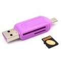 Leitor de cartões de memória SD e microSD 2 em 1 com conectores USB e micro USB Velocidade de transferência até 480 Mbps Comprimento compacto de 5,5 4