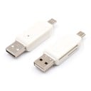 Leitor de cartões de memória SD e microSD 2 em 1 com conectores USB e micro USB Velocidade de transferência até 480 Mbps Comprimento compacto de 5,5 5