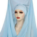 Lenço de hidjabe em chiffon com fecho magnético leve e fluido para cobrir o cabelo, adequado para uso diário feminino 9