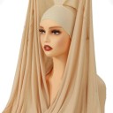 Lenço de hidjabe em chiffon com fecho magnético leve e fluido para cobrir o cabelo, adequado para uso diário feminino 8