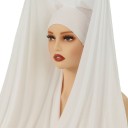 Lenço de hidjabe em chiffon com fecho magnético leve e fluido para cobrir o cabelo, adequado para uso diário feminino 5