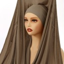 Lenço de hidjabe em chiffon com fecho magnético leve e fluido para cobrir o cabelo, adequado para uso diário feminino 2