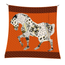Lenço quadrado em mosaico Cavalo motivo artístico Tendência de moda feminina Lenço multifuncional para cabeça, pescoço e corpo Acessório 11