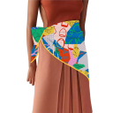 Lenço quadrado feminino alegre Acessório de moda multifuncional Estilo francês para cabeça, pescoço, cabelo e corpo Tendência para as quatro estações 4