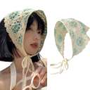 Lenço triangular de crochê floral feito à mão Lenço de cabelo de primavera e verão para mulheres Bonita cobertura leve para a cabeça 2