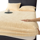 Lençol ajustável de pelúcia de inverno 180 x 200 cm Lençol elástico para colchão Padrão em relevo Lençol macio e quente 10