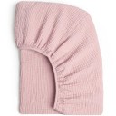 Lençol para berço até 83 × 43 × 5 cm Lençol ajustável de algodão em musselina Forma oval Capa respirável para colchão 7