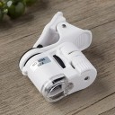 Lente con ingrandimento 60x LED e luce UV Microscopio portatile con clip per telefono Verifica dell'autenticità delle banconote Osservazione dettagliata 3