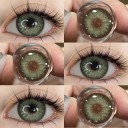 Lentes de contacto coloridas macias em hidrogel com borda escura efeito realista diâmetro 14.5 mm para uso diário 7